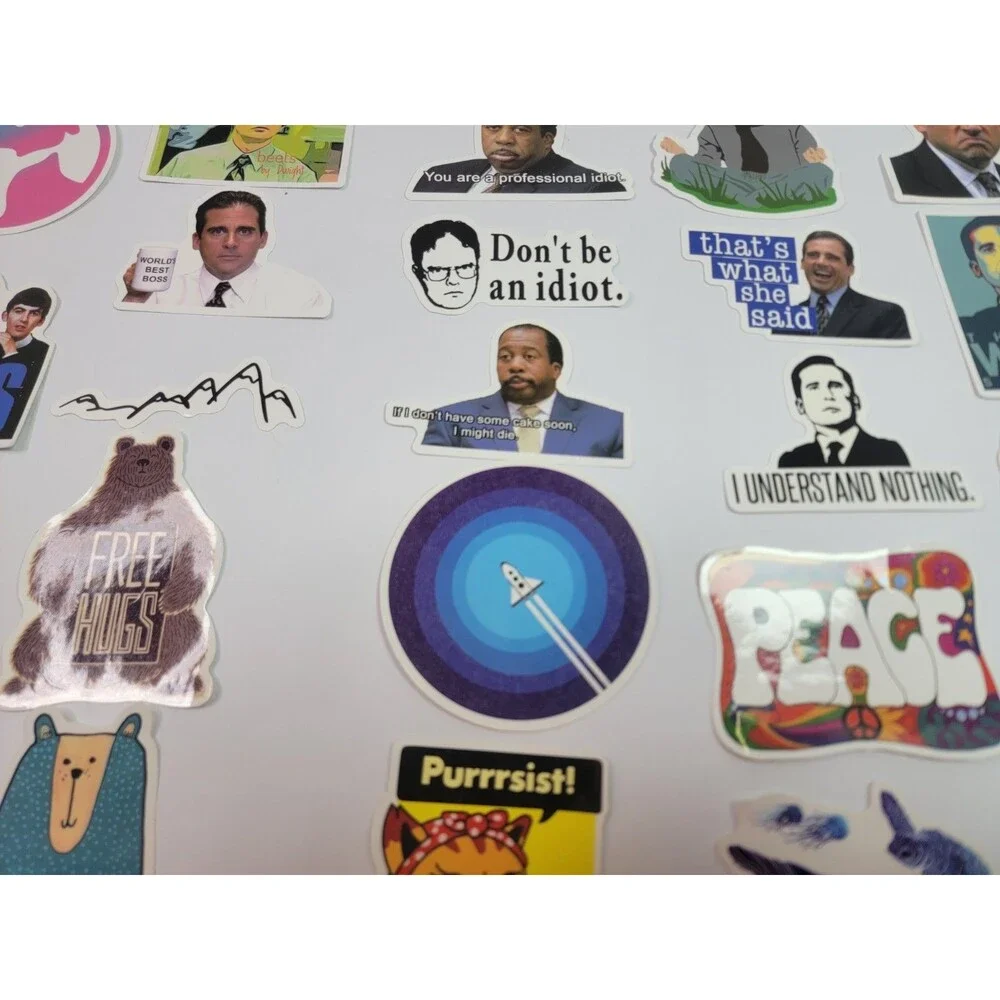 45 Vinyl Sticker Lot The Office Beatles Nature Animals Peace Laptop Water Bottle